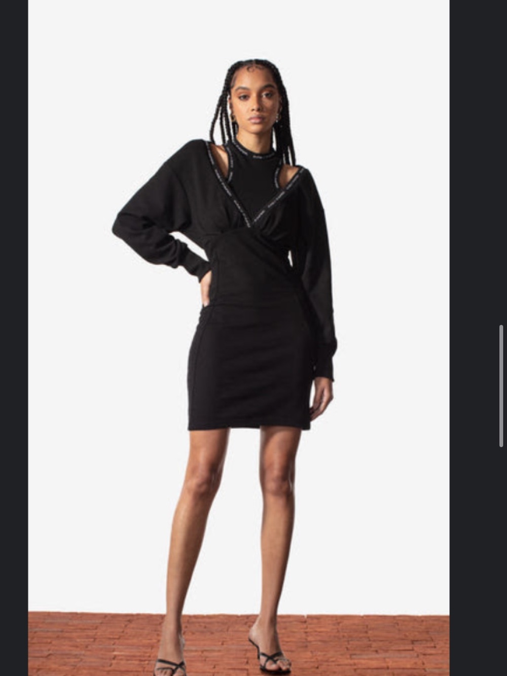 Daily Paper Black Cold-Shoulder Mini Dress